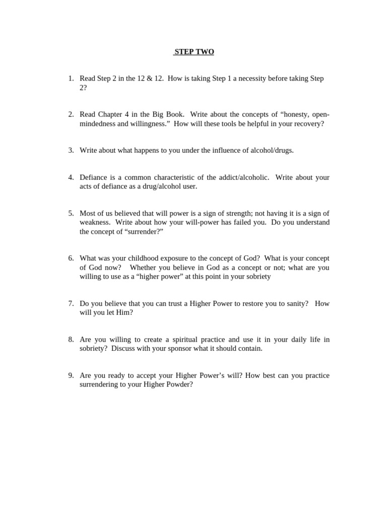Step Two 2 | PDF | Self-Improvement