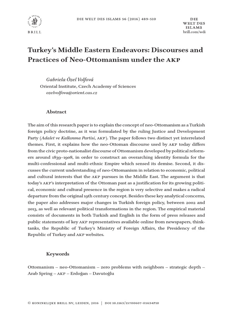 Neo-Ottomanism in Turkish Foreign Policy | PDF | Turkey | Justice And ...