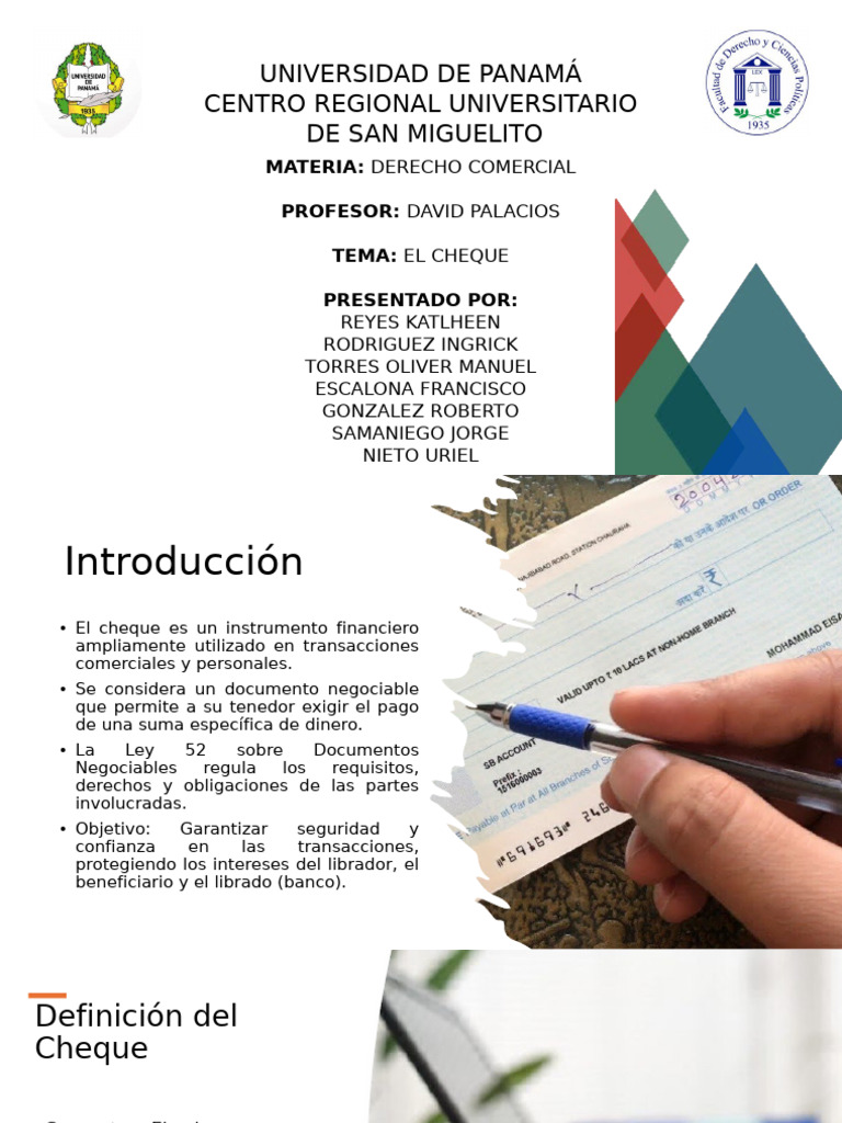 Todo sobre el Cheque en Derecho Comercial | PDF | Cheque | Dinero