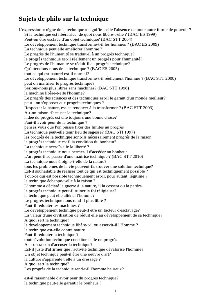 Sujets de philo sur la technique | PDF | Crime et violence | Justice