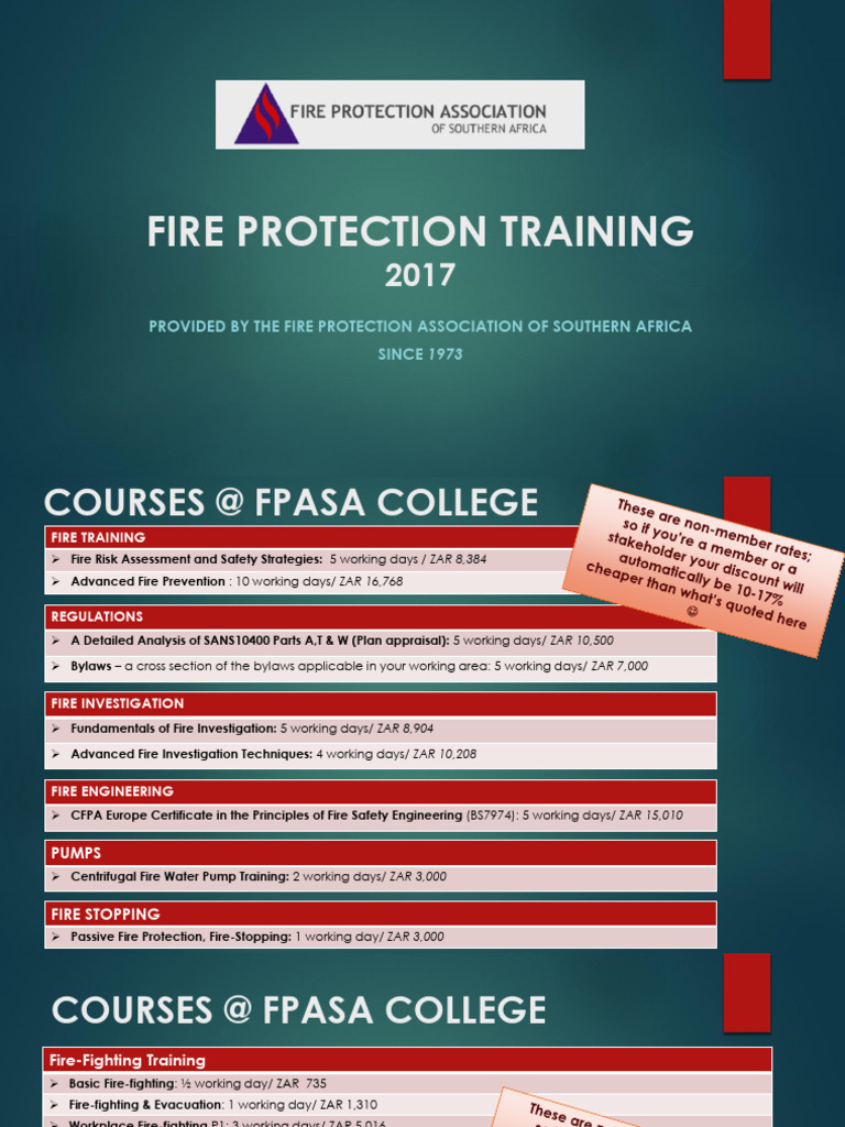 Fire Protection Training - Jan 2017 | PDF | Firefighting | Safety