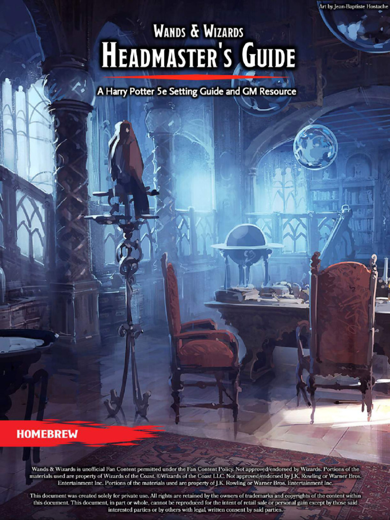 Wands & Wizards - Headmaster's Guide v0.1 | PDF