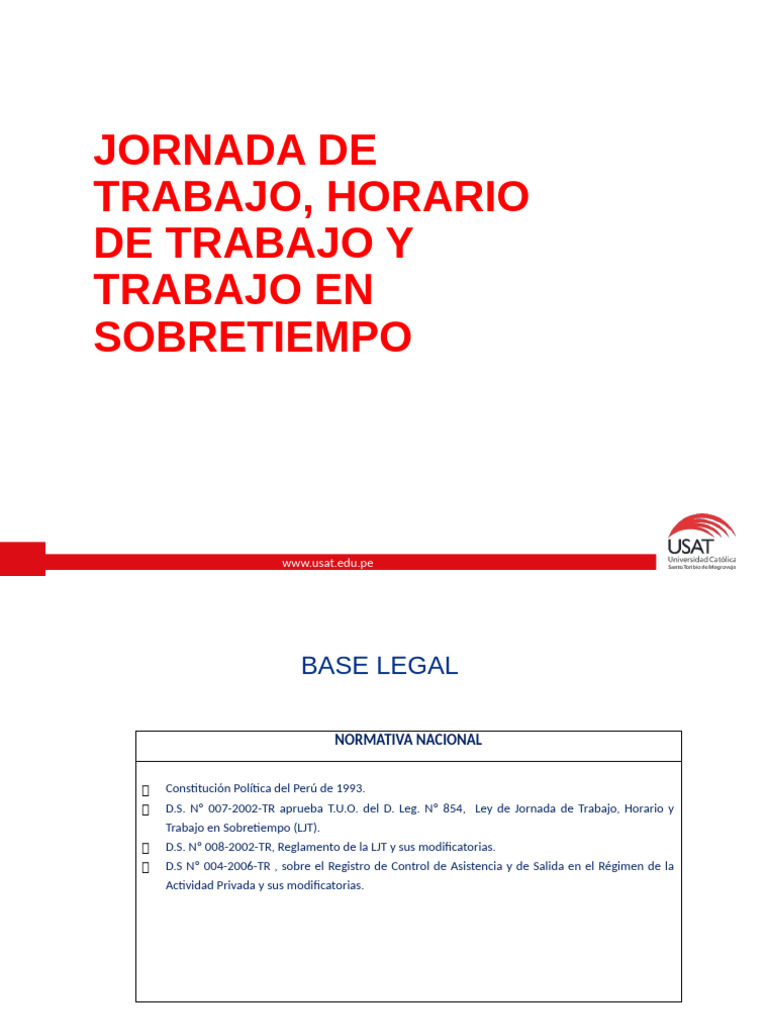 Normativa sobre Jornada y Horario Laboral | PDF | Tiempo de trabajo | Labor