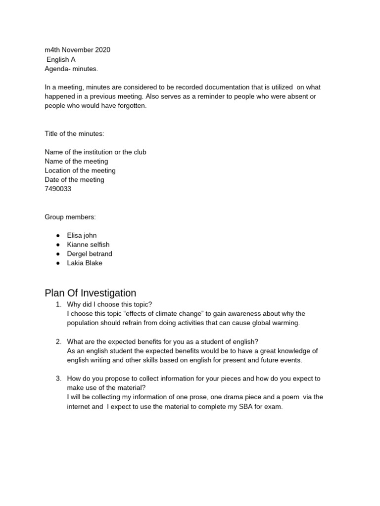 English Sba Example Pdf Poetry Climate Change