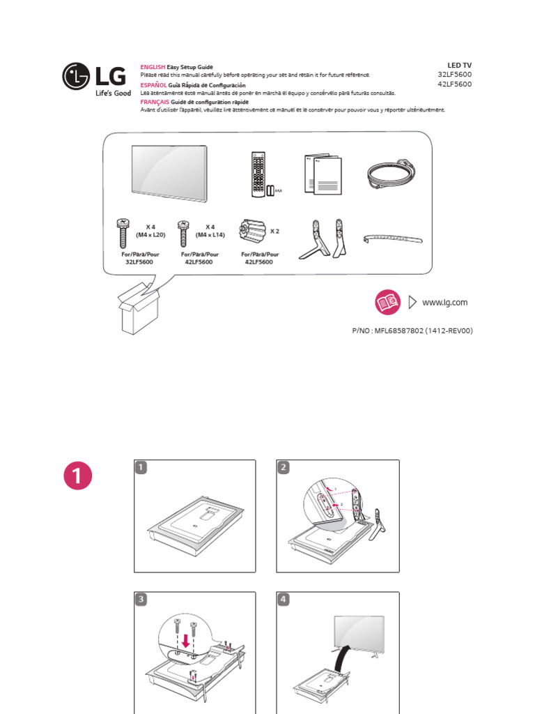 LG LED TV Setup Guide 32LF5600 42LF5600 | PDF | Electromagnetic ...