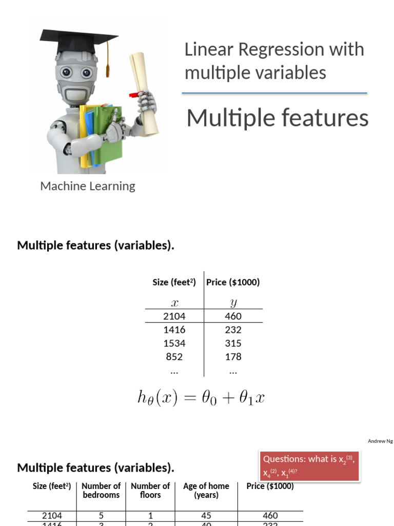 Lecture3-Linear Regression With Multiple Variables | PDF | Regression ...
