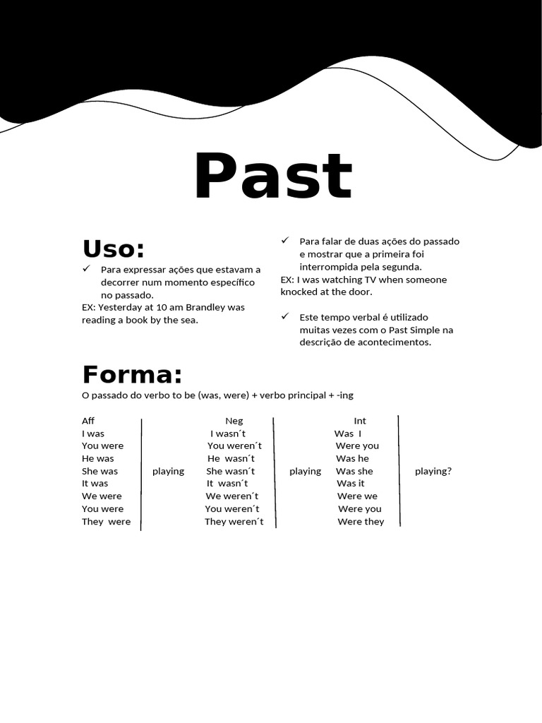 Uso do Past Continuous em Inglês | PDF