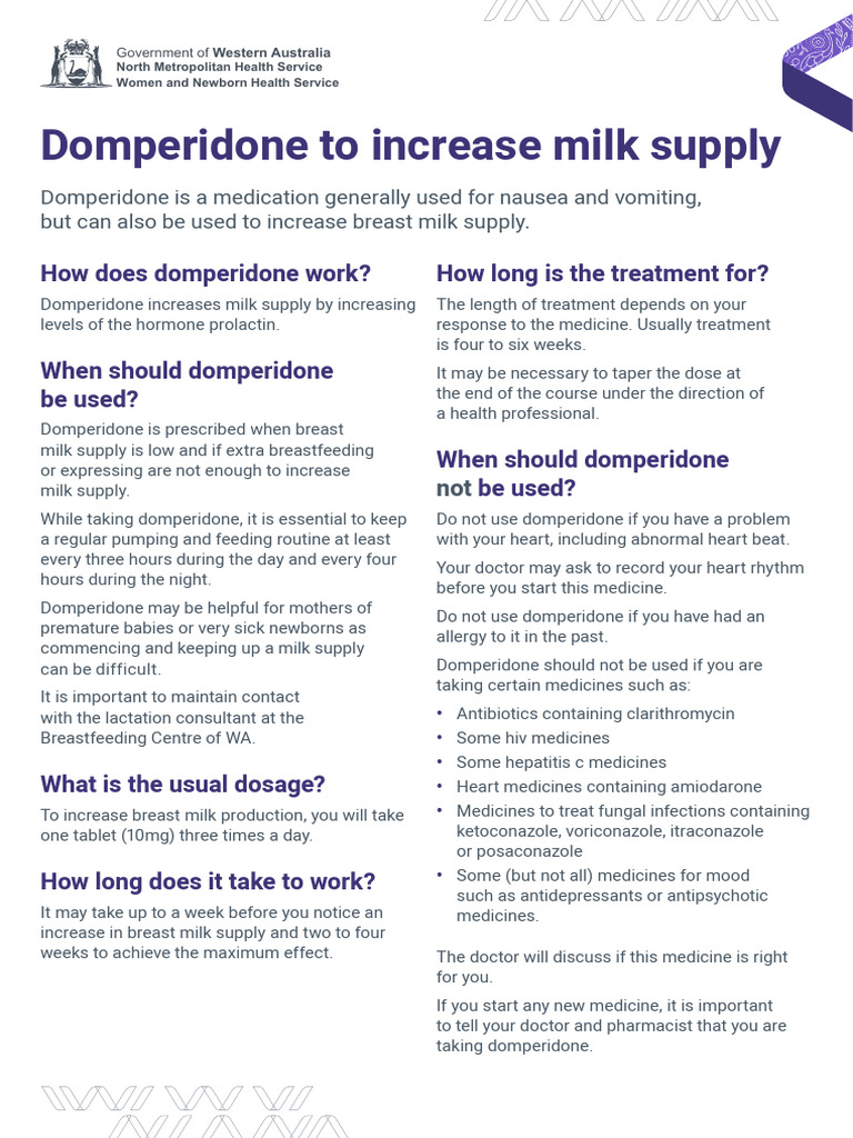 How To Take Domperidone To Increase Milk Supply