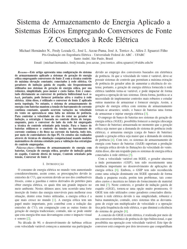 Armazenamento de Energia em Sistemas Eólicos | PDF | Fonte de energia ...