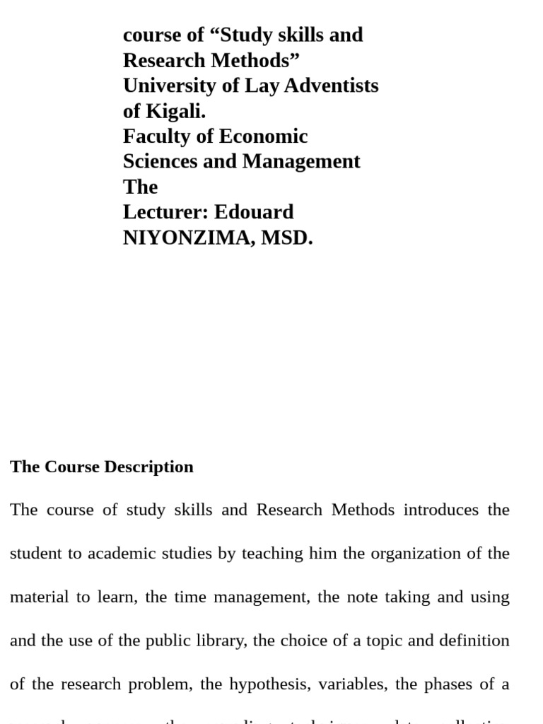 Study and Research Skills Power Point RGN Weekend 2021 | PDF | Memory ...