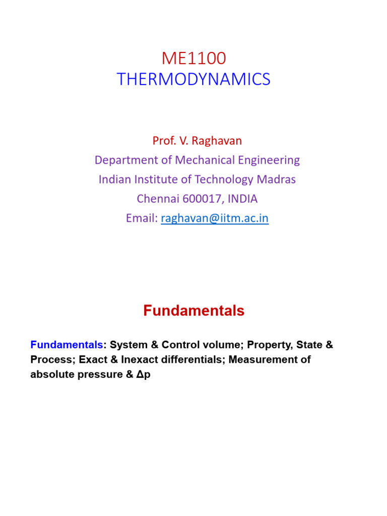 Me1100 01 | PDF | Heat | Thermodynamics