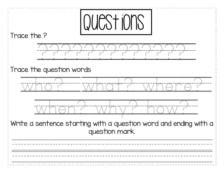 Writing Sentences with Question Words | PDF