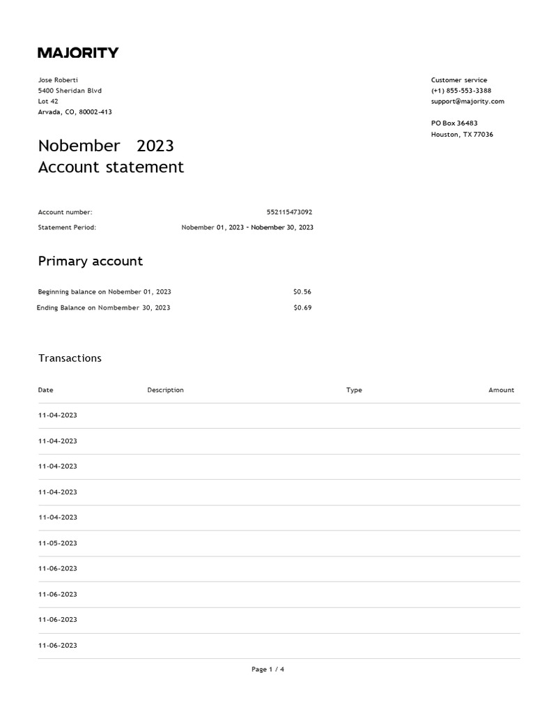 November 2023 Account Statement | PDF | Wire Transfer | Economies
