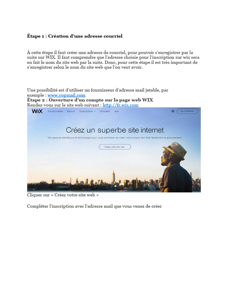Créer un site Wix facilement | PDF | Sites web | Internet