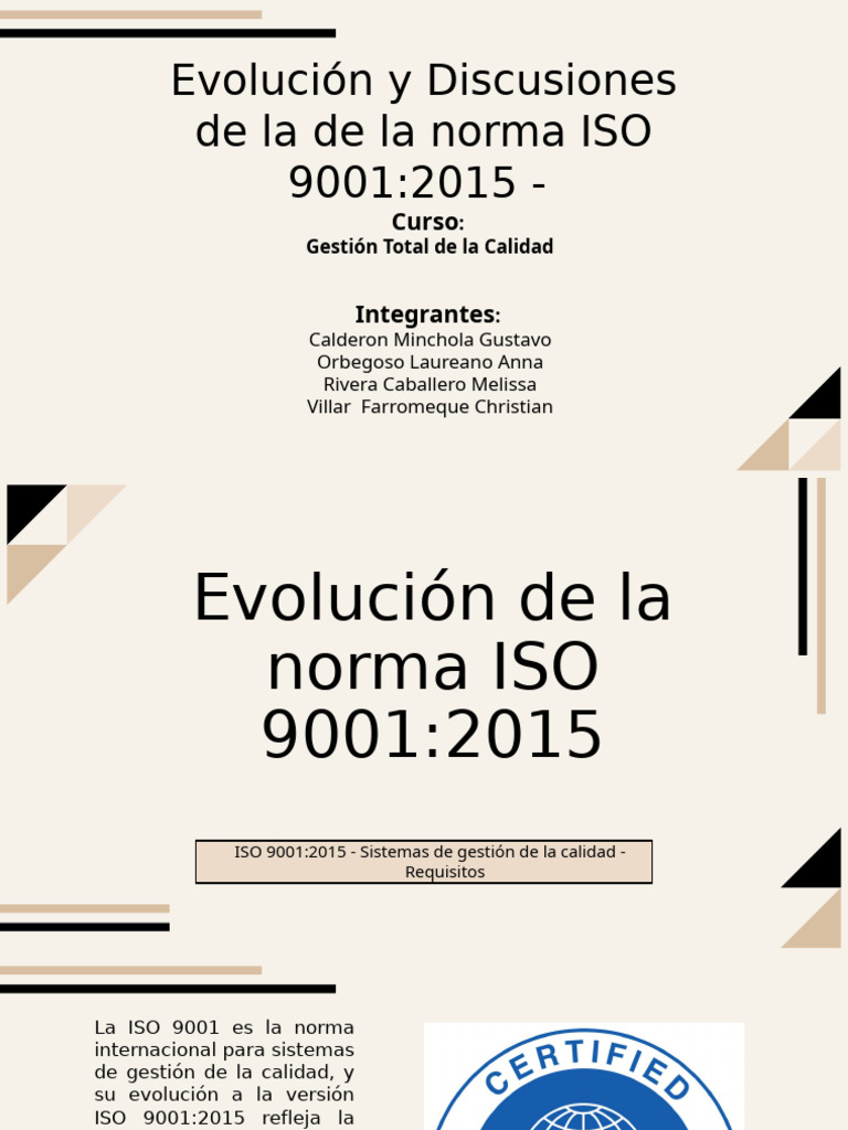 Evolución de la norma ISO 9001:2015 | PDF | Calidad (comercial ...