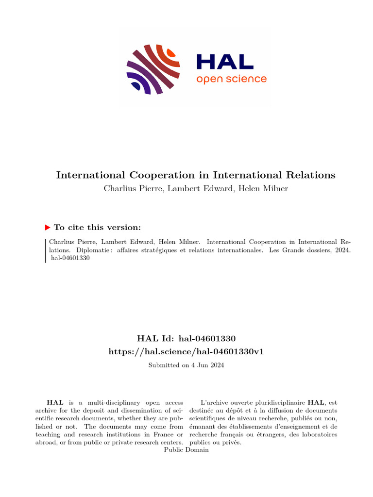 Article On International Cooperation in International Relations | PDF ...