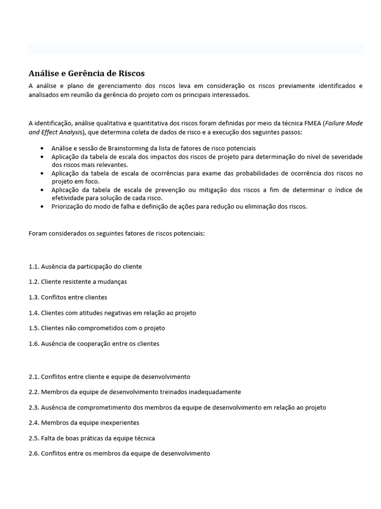 Gerenciamento de Riscos em Projetos de Software | PDF | Engenharia de ...