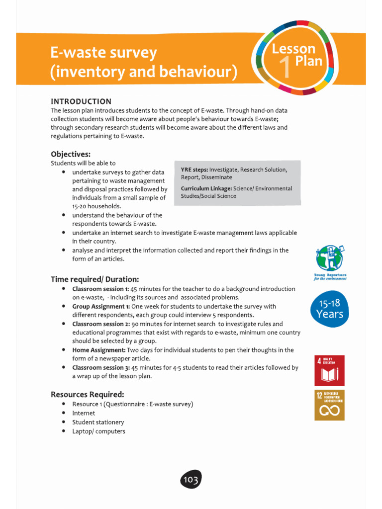 15 18+years+ +E Waste+Survey | PDF
