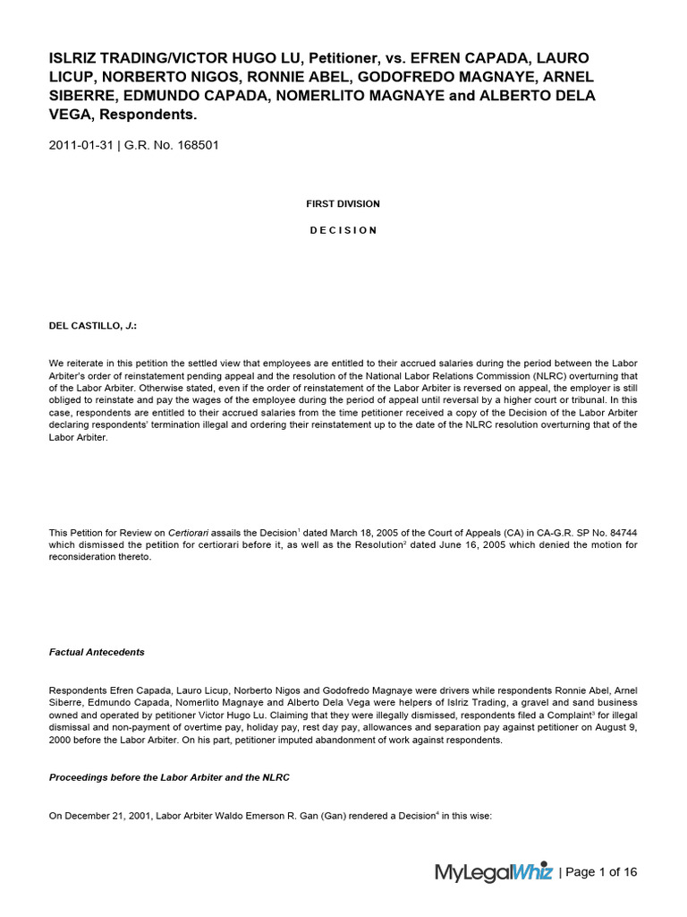 Social Security System Vs Efren Capada Et Al | PDF | Employment ...