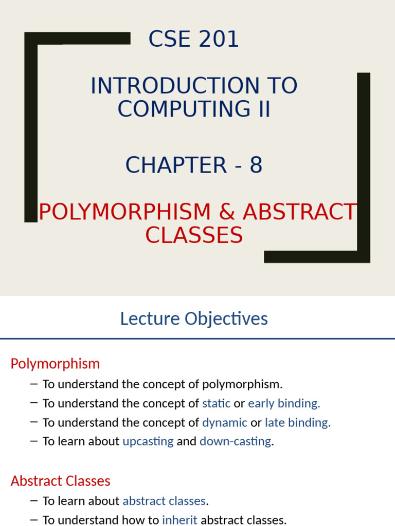 Week 03 Polymorphism&AbctractClasses | PDF | Class (Computer ...