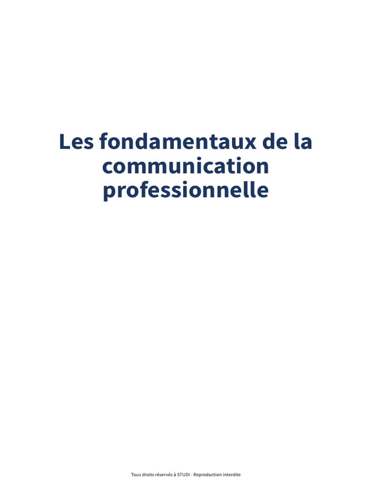 Exercice sur les fondamentaux de la communication | PDF | la ...