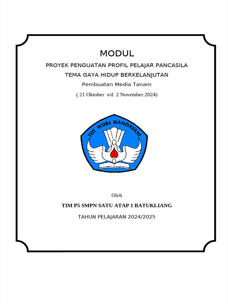 Modul P5 SMP Tema Gaya Hidup Berkelanjutan | PDF