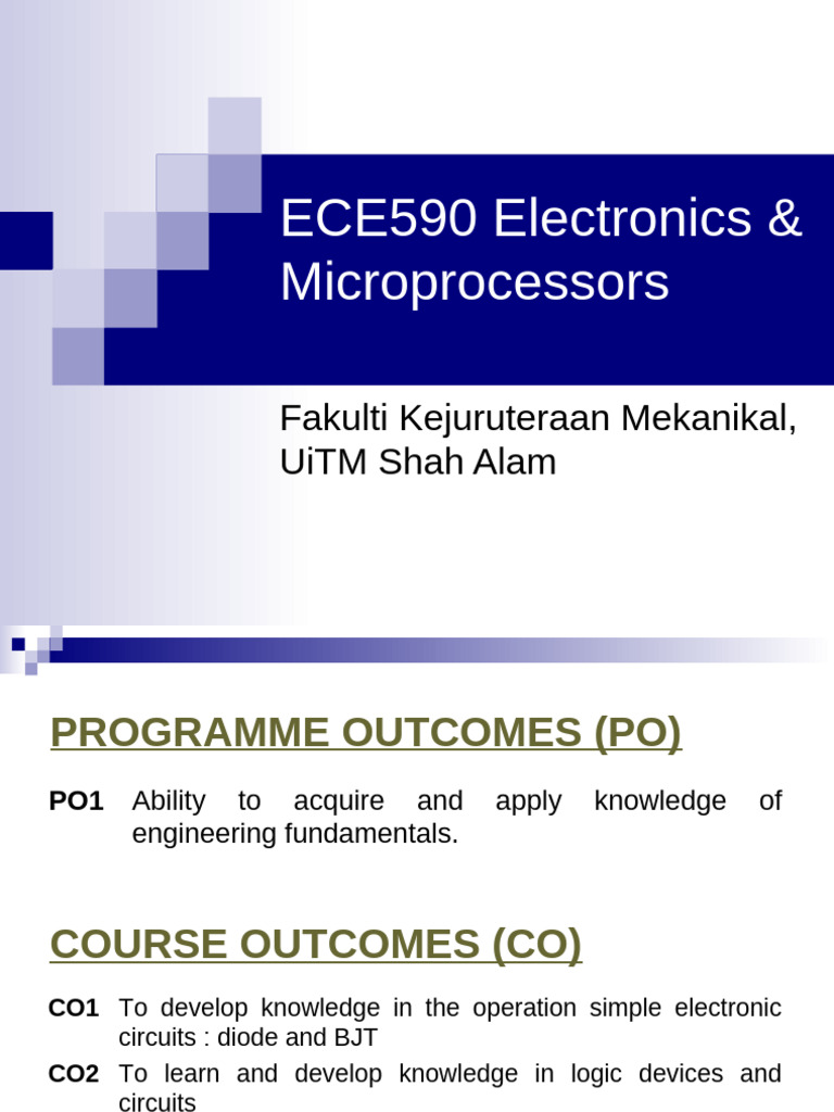 Electronics & Microprocessors Overview | PDF | Electrical Network ...