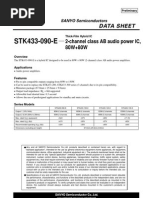 STK433-090-E: 2-Channel Class AB Audio Power IC, 80W+80W