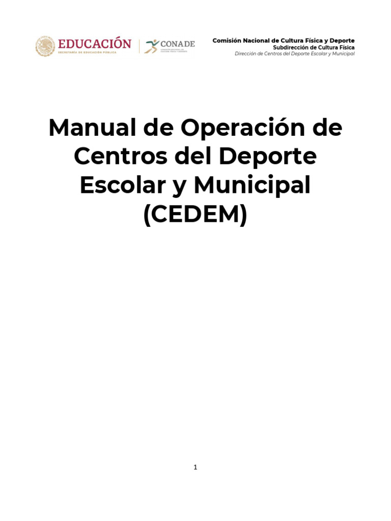 Manual de Operacion CEDEM | PDF | Deportes | México