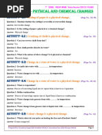 Class7 Physical Chemical Changes Worksheet | PDF