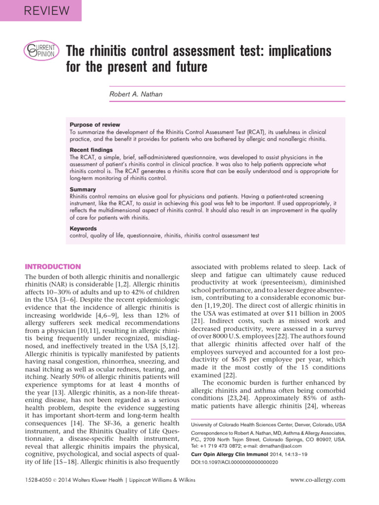 Nathan 2014 | PDF | Allergy | Clinical Medicine