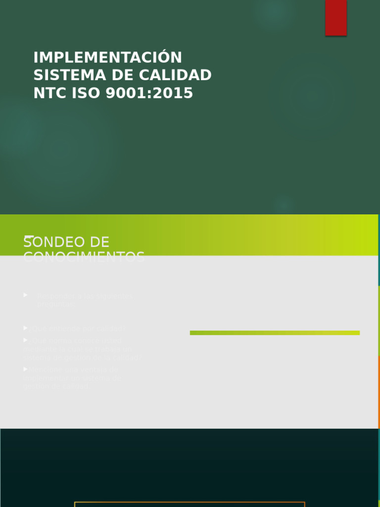 Implementación del Sistema de Calidad ISO 9001 | PDF | Sistema de ...