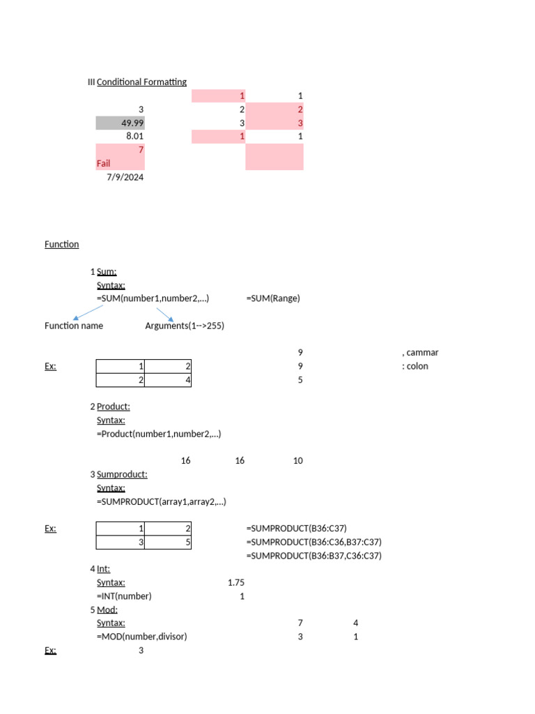Excel Conditional Formatting Functions | PDF | Software Engineering ...
