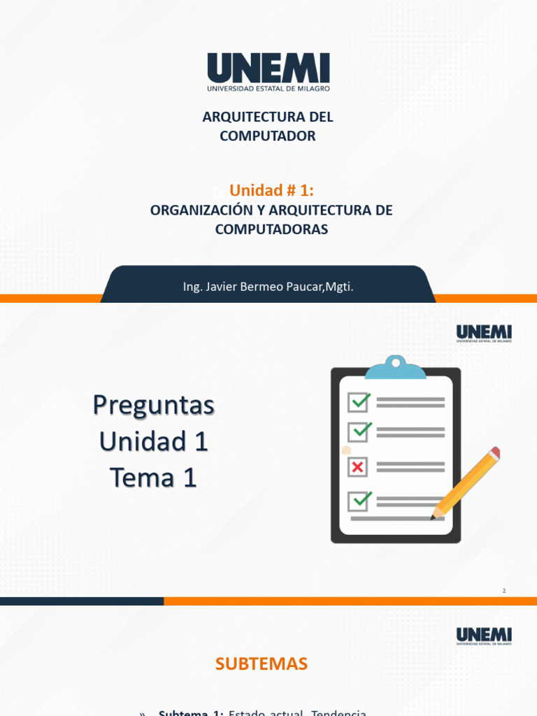 Presentacion Unidad 1 Tema 2 ArquitecturaJB | PDF | Hardware de la ...