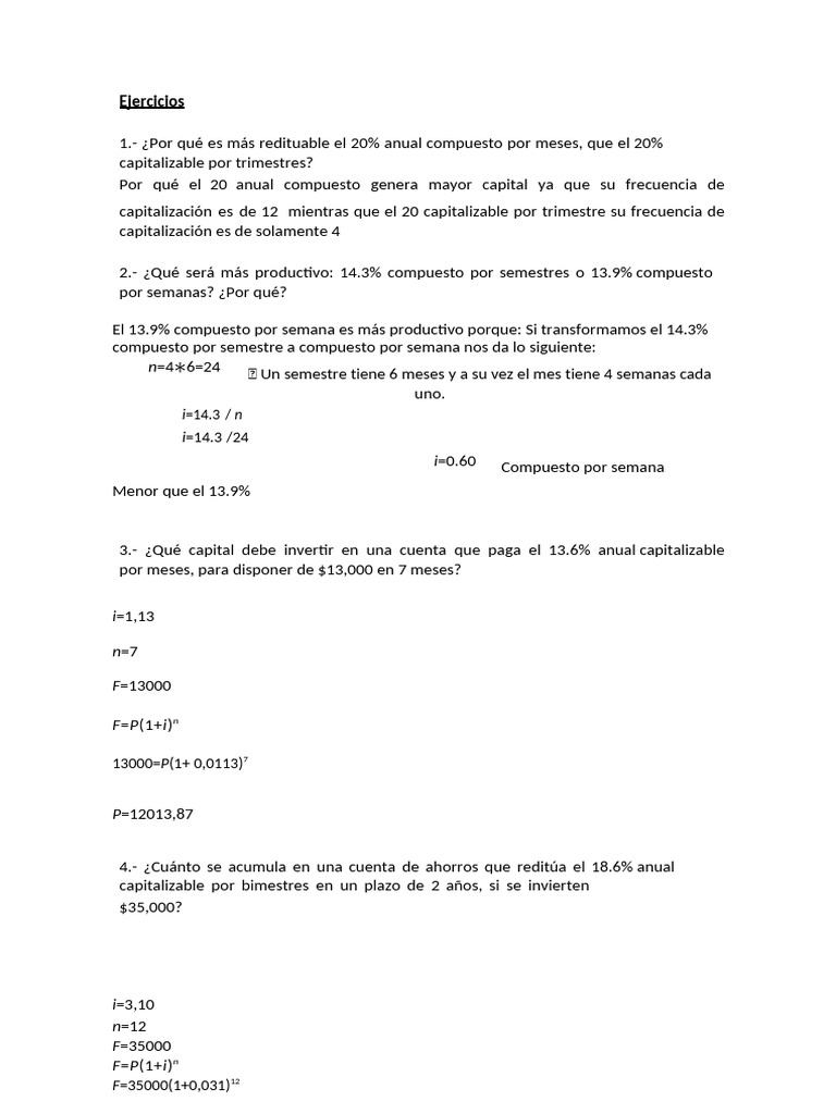 Ejercicios 2 | PDF | Crecimiento personal y profesional | Finanzas y dinero