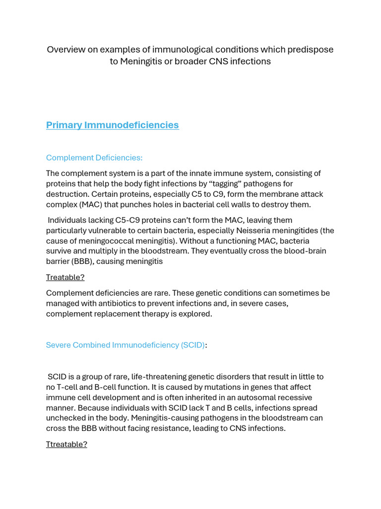 Immunological Conditions | PDF | Immunodeficiency | Immune System