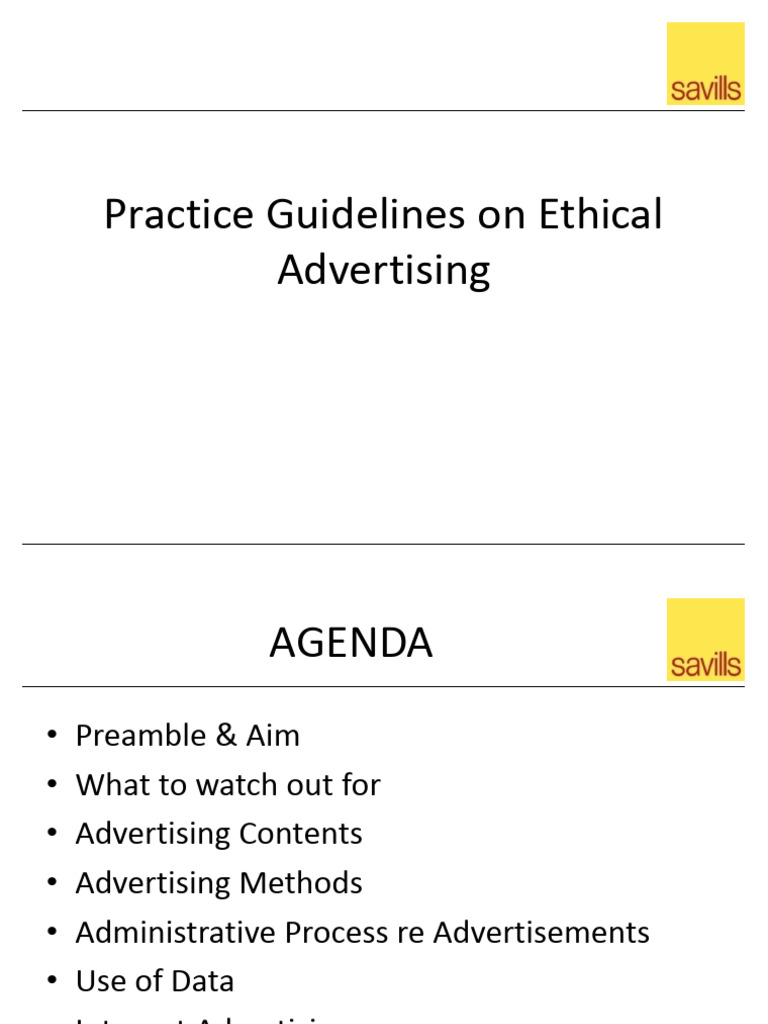 Guidelines For Ethical Advertising SVLS | PDF | Advertising | Valuation ...