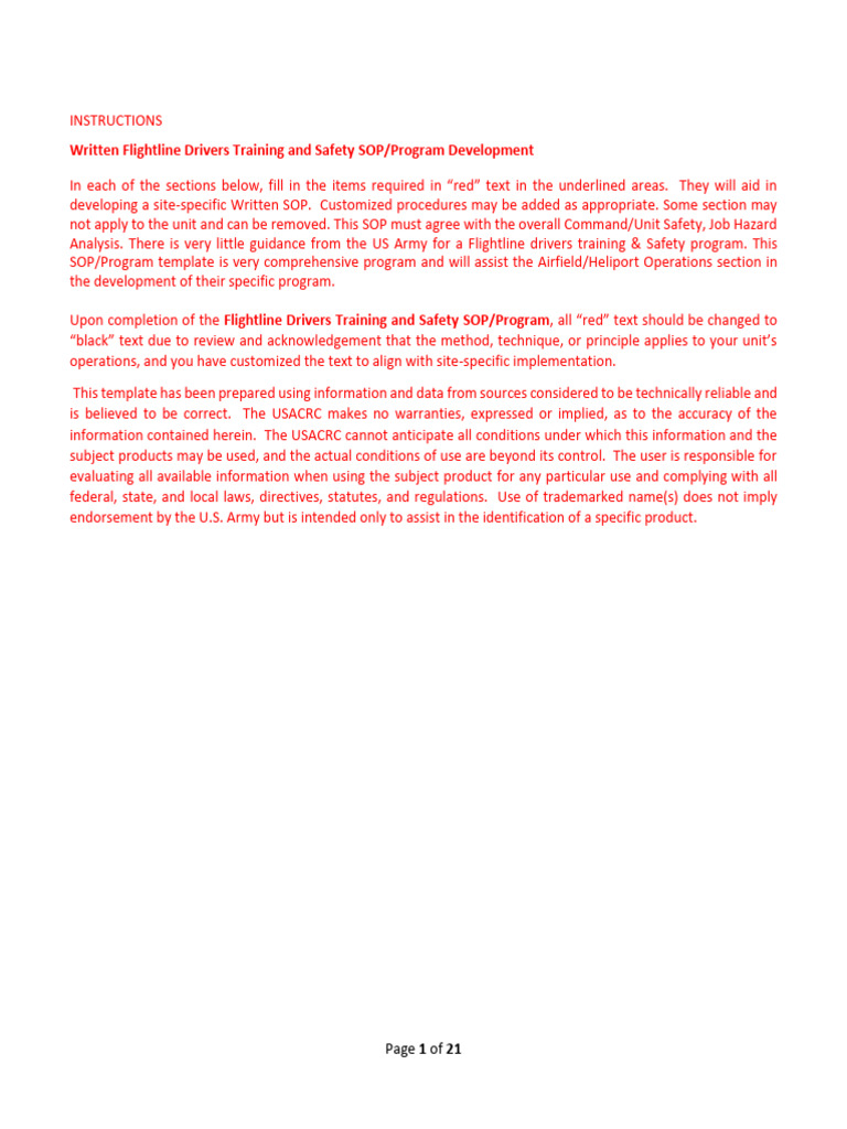 Flightline Drivers Training SOP | PDF | Airport | Air Traffic Control