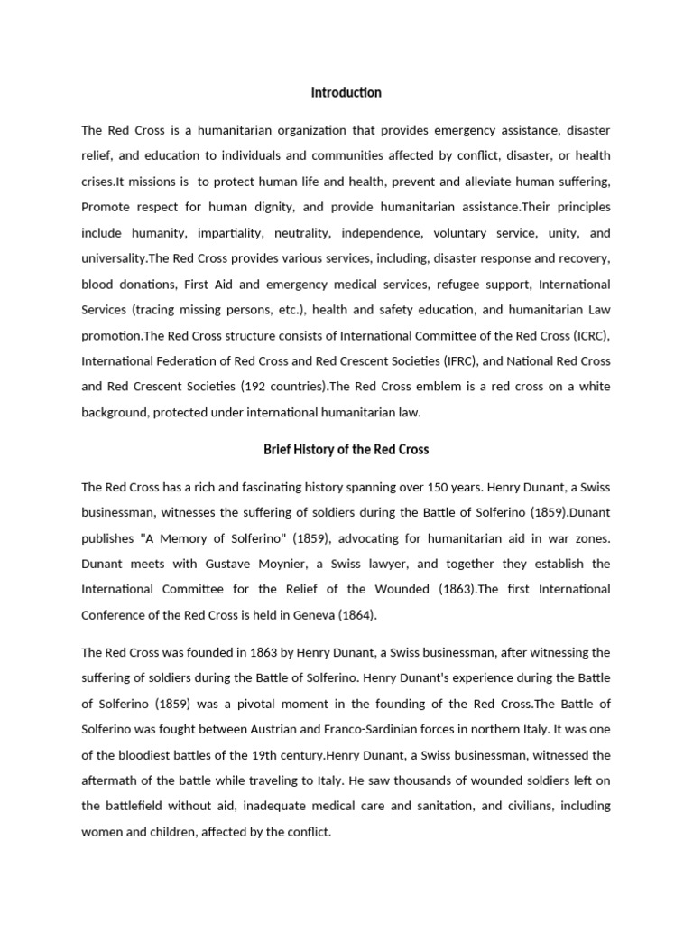The Red Cross i | PDF | International Red Cross And Red Crescent ...