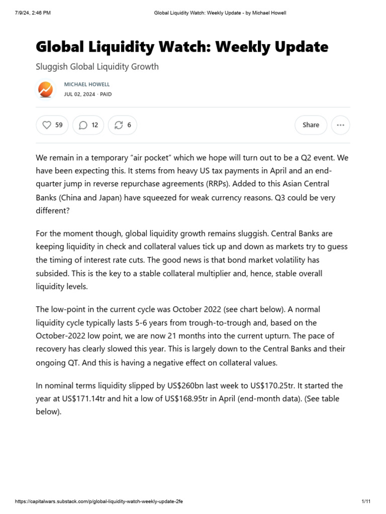 Global Liquidity Insights | PDF | Central Banks | European Central Bank