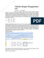 Menghitung Matriks Dengan Menggunakan Microsoft Excel