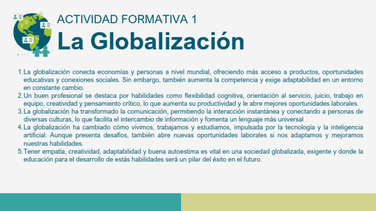Impacto de la Globalización en Habilidades Laborales | PDF