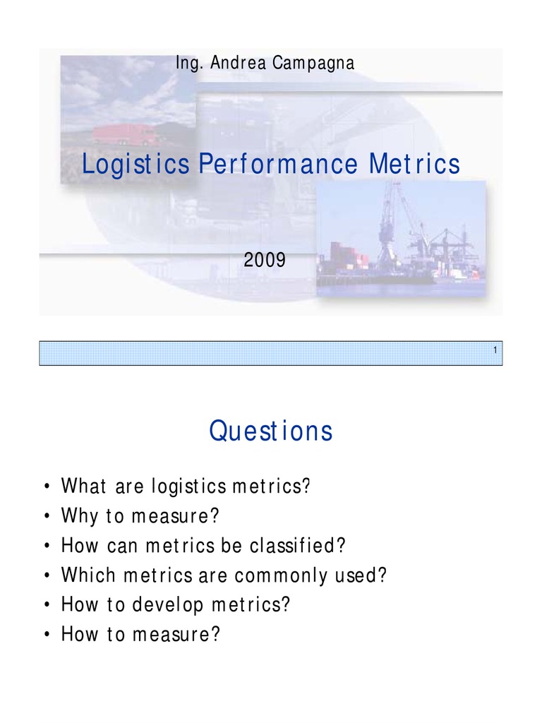 Logistics Performance Metrics Overview | PDF | Logistics | Reliability ...