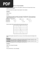 9.1 Linear Equations in Two Variables: y y y y y y