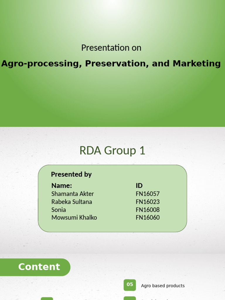 Agro-Processing and Marketing Insights | PDF | Yogurt | Milk