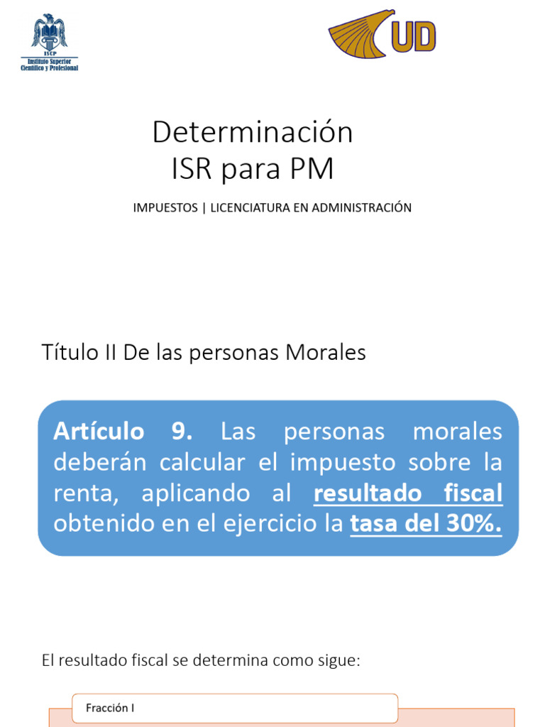 Resultado Fiscal y Cálculo del ISR | PDF | Impuesto sobre la renta ...