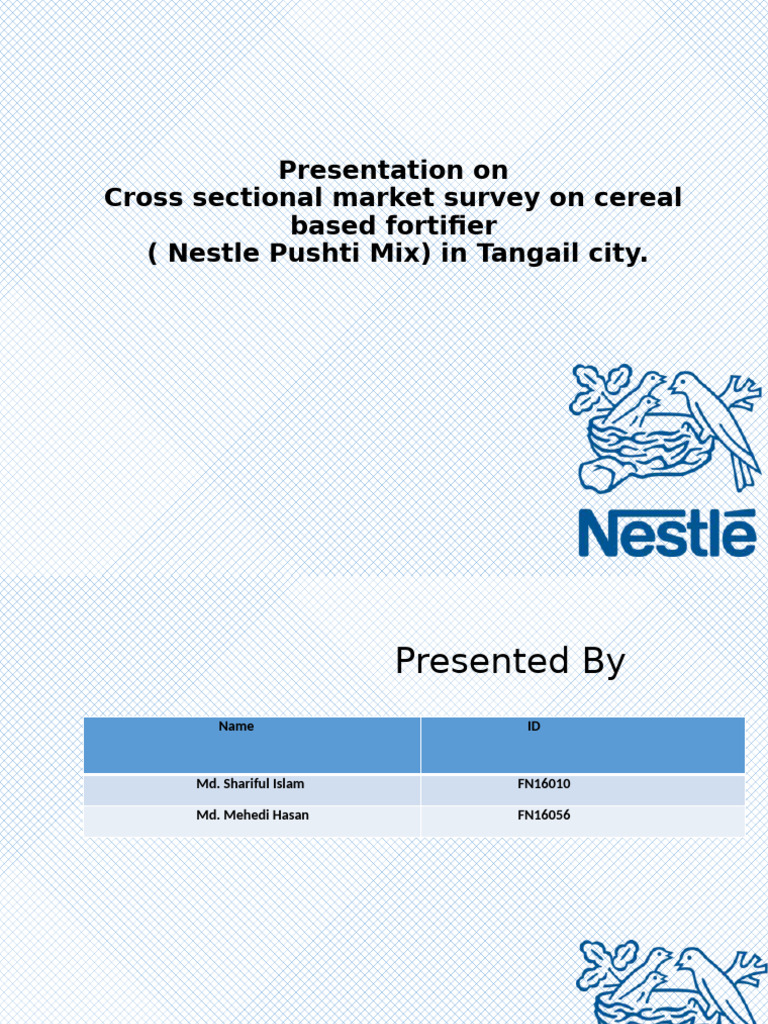 Market Survey of Nestle Pushti Mix | PDF | Micronutrient | Nestlé