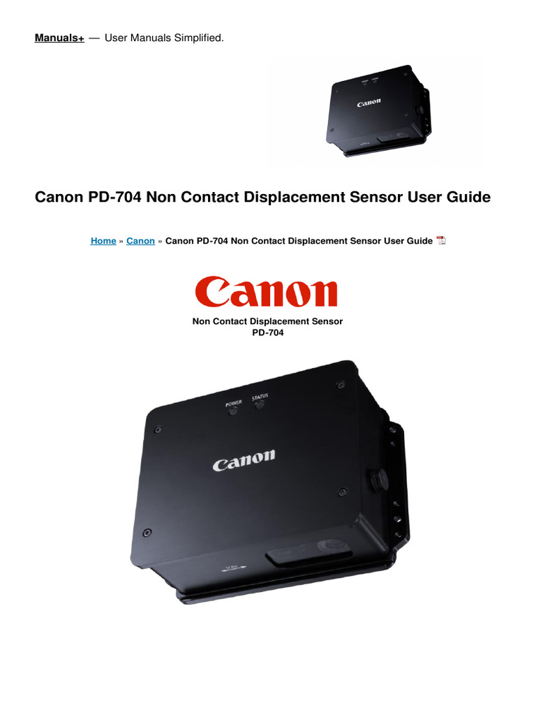 Canon PD-704 Sensor User Guide | PDF | Calibration | Usb