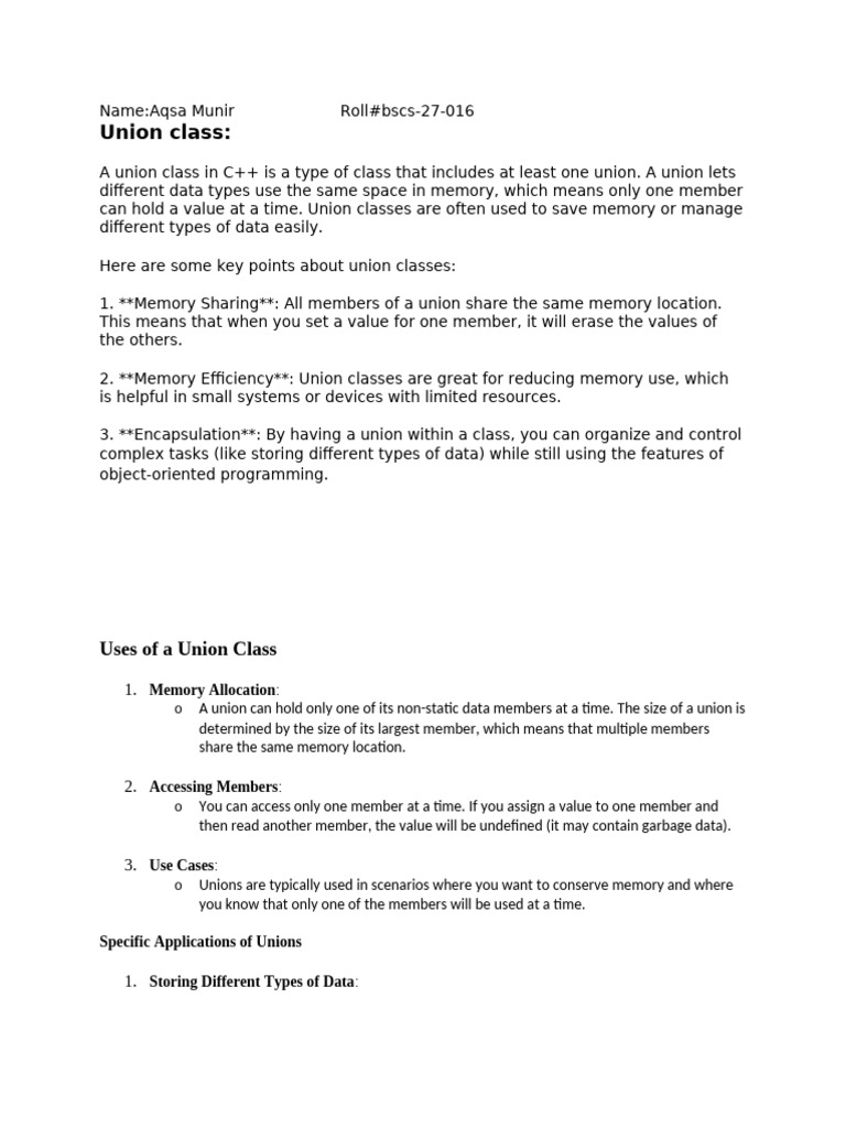 Union Assignment Formatted v2 | PDF | Data Type | Data