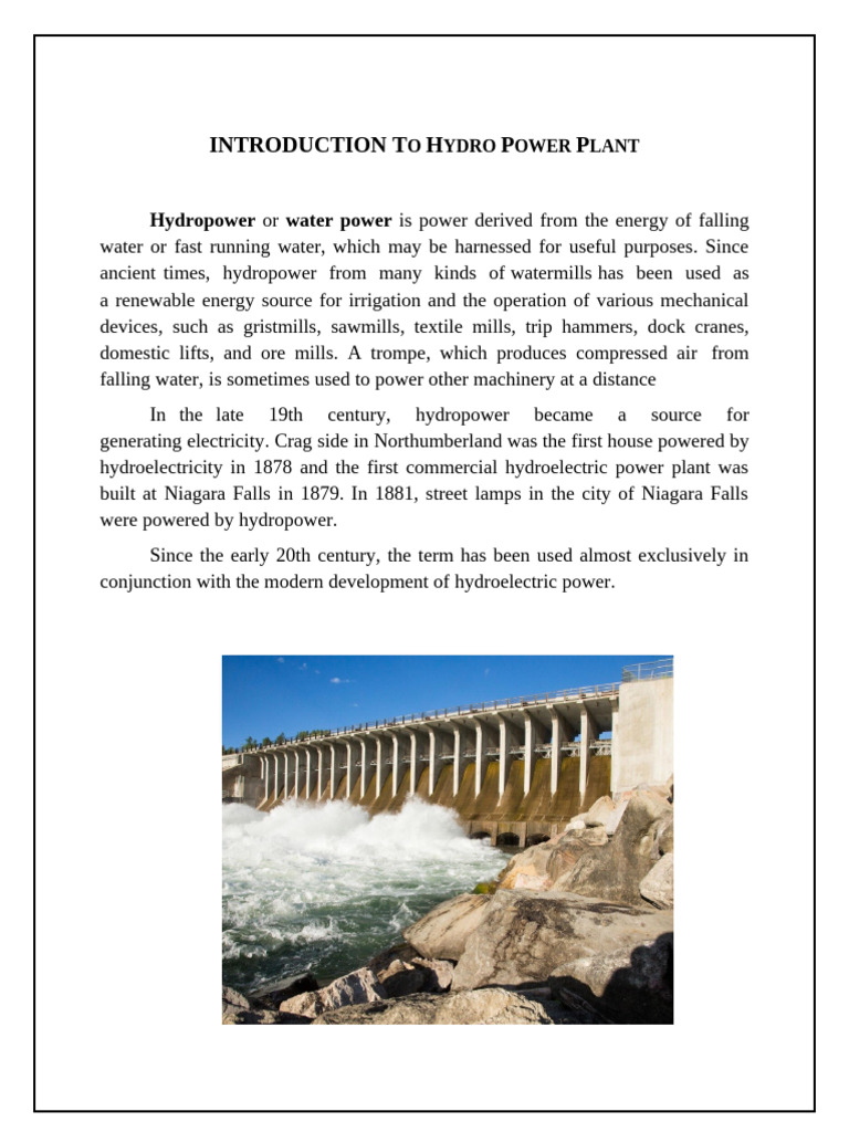 Overview of Hydropower Plants | PDF | Hydroelectricity | Hydropower